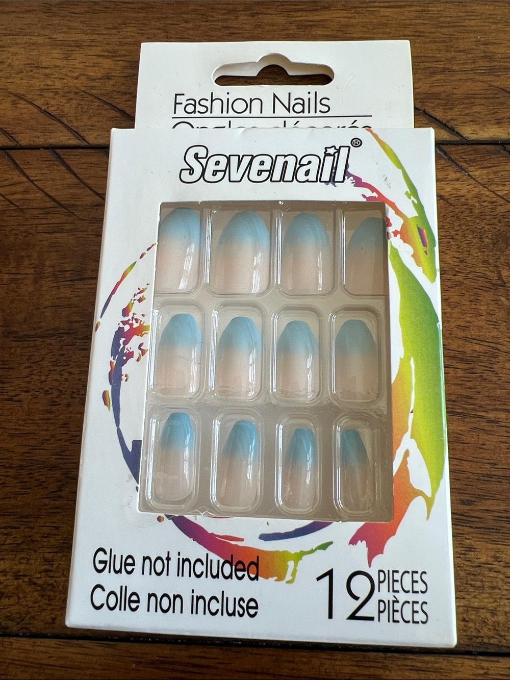 Seven7 Ombre Nude to Light Blue Press-On Nails